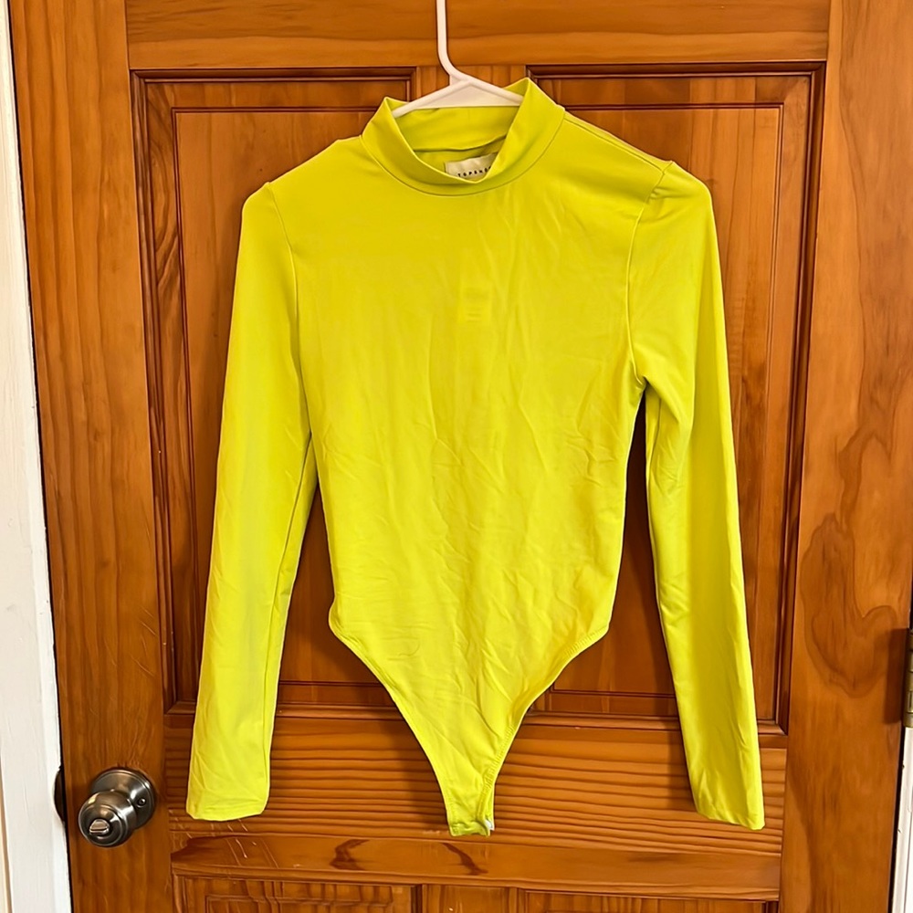 Topshop Lime Green Long Sleeve Body